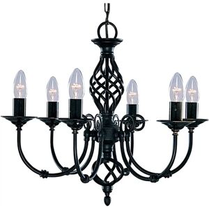 Searchlight Zanzibar 6 Light Black Ceiling Pendant - Ceiling Light Searchlight Zanzibar 6 Light Black Ceiling Pendant - Ceiling Light