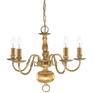 Searchlight Flemish 5 Light Antique Brass Ceiling Pendant Searchlight Flemish 5 Light Antique Brass Ceiling Pendant