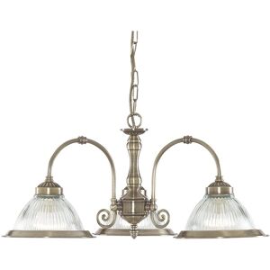 Searchlight American Diner 3-Light Antique Brass Ceiling Pendant - E27 Searchlight American Diner 3-Light Antique Brass Ceiling Pendant - E27