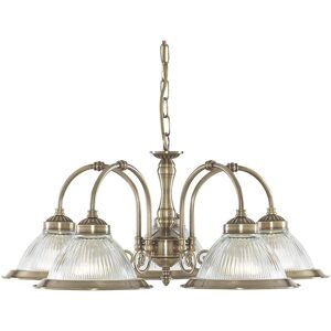 Searchlight American Diner 5-Light Antique Brass Ceiling Pendant - Ceiling Pendant Searchlight American Diner 5-Light Antique Brass Ceiling Pendant - Ceiling Pendant