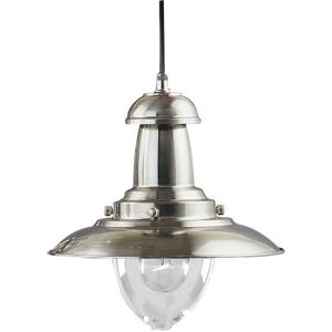 Searchlight Fisherman - 1 Light Dome Ceiling Pendant Satin Silver Searchlight Fisherman - 1 Light Dome Ceiling Pendant Satin Silver