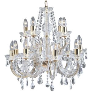 Searchlight Marie Therese Crystal Chandelier 12 Light Polished Brass - Chandelier Searchlight Marie Therese Crystal Chandelier 12 Light Polished Brass - Chandelier