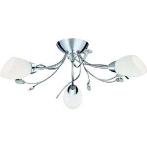 Searchlight Gardenia 3-Light Chrome Semi Flush Ceiling Light Searchlight Gardenia 3-Light Chrome Semi Flush Ceiling Light