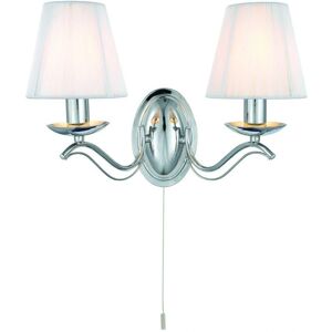 Searchlight Andretti 2 Light Wall Light Chrome - Candle, Shades, E14 Searchlight Andretti 2 Light Wall Light Chrome - Candle, Shades, E14