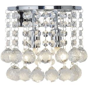 Searchlight Hanna Indoor Wall 2 Light Chrome with Crystals - Wall Light Searchlight Hanna Indoor Wall 2 Light Chrome with Crystals - Wall Light