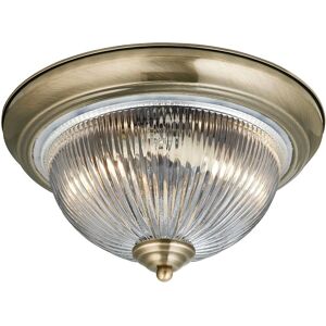 Searchlight Lighting American Diner 2 Licht Badezimmer Deckenleuchte - Messing/Klar Searchlight Lighting American Diner 2 Licht Badezimmer Deckenleuchte - Messing/Klar
