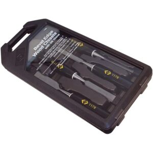 CK Tools T1180 Wood Chisel Set - 4 Piece with Sharpening Stone CK Tools T1180 Wood Chisel Set - 4 Piece with Sharpening Stone