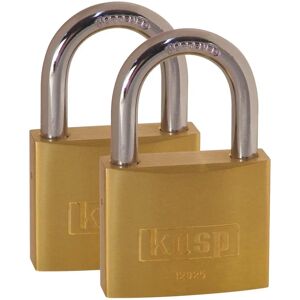 Cadenas en laiton Kasp K12025D2 - 25mm - Pack double - Même clé - Publicité Cadenas en laiton Kasp K12025D2 - 25mm - Pack double - Même clé - Publicité