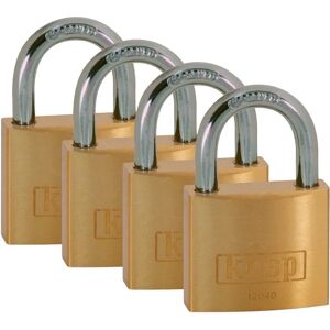 Serrure en laiton Kasp K12040D4 - 40 mm - Pack de 4 - Clés identiques - Publicité Serrure en laiton Kasp K12040D4 - 40 mm - Pack de 4 - Clés identiques - Publicité