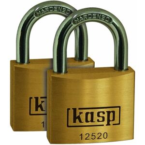 Kasp K12520D2 Premium Messing Hangslot - 20mm - Dubbelpakket Kasp K12520D2 Premium Messing Hangslot - 20mm - Dubbelpakket