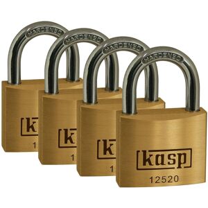 Kasp K12520D4 Premium Messing Hangslot - 20mm - Verpakkung van 4 Kasp K12520D4 Premium Messing Hangslot - 20mm - Verpakkung van 4