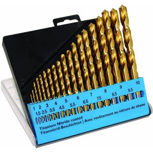 CK Tools T3291 Titanium Nitride Coated Drill Bits - 19pcs Set, 1-10mm CK Tools T3291 Titanium Nitride Coated Drill Bits - 19pcs Set, 1-10mm