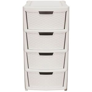 Thumbs Up Cream Rattan 4 Drawer Storage Tower - Storage Tower Thumbs Up Cream Rattan 4 Drawer Storage Tower - Storage Tower