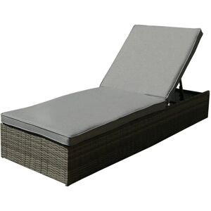 Charles Bentley Rattan Sun Lounger - Grey - Sun Lounger Charles Bentley Rattan Sun Lounger - Grey - Sun Lounger