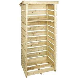 Charles Bentley Single Tall Wooden Log Store - Garden Storage Unit Charles Bentley Single Tall Wooden Log Store - Garden Storage Unit
