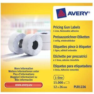 Etiquetas de preço brancas Avery PLR1226 - 15000 unidades Etiquetas de preço brancas Avery PLR1226 - 15000 unidades