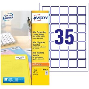 Avery L7659-25 White Square Permanent Labels - Labels Avery L7659-25 White Square Permanent Labels - Labels
