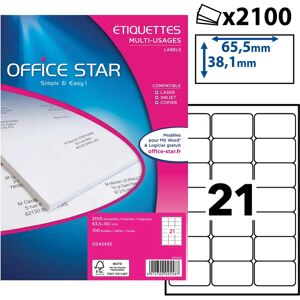 Office Star OS43435 White Rectangular Labels - Labels Office Star OS43435 White Rectangular Labels - Labels