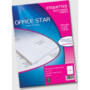 Office Star OS43442 White Rectangle Self-Adhesive Labels - Label Sheets Office Star OS43442 White Rectangle Self-Adhesive Labels - Label Sheets