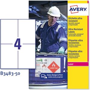Avery B3483-50 White Resistant Labels - Labels Avery B3483-50 White Resistant Labels - Labels