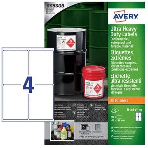 Avery B3483-50 White Resistant Labels - Labels Avery B3483-50 White Resistant Labels - Labels