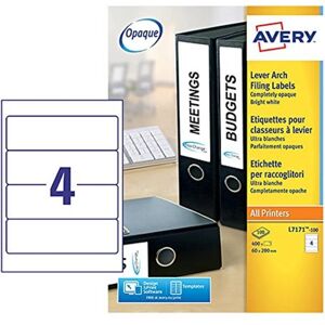 Avery Laser Labels White FSC - Labels - 200 x 60 mm - Pack of 400 Avery Laser Labels White FSC - Labels - 200 x 60 mm - Pack of 400
