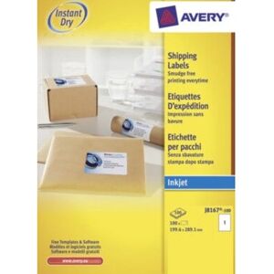 Avery J8167-100 White Self-Adhesive Labels - Label Avery J8167-100 White Self-Adhesive Labels - Label