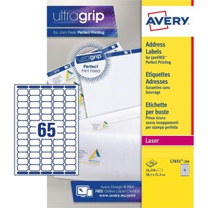 Avery L7651-250 White Self-adhesive Labels - Label Printer Avery L7651-250 White Self-adhesive Labels - Label Printer