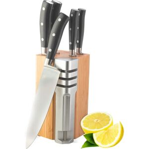 Taylor's Eye Witness Henley 5 Piece Bamboo Knife Set - Kitchen Knife Block & Sharpener Taylor's Eye Witness Henley 5 Piece Bamboo Knife Set - Kitchen Knife Block & Sharpener