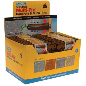 Plasplugs GP600 General Purpose Fixings - Brown - 40 Strips of 50 Plasplugs GP600 General Purpose Fixings - Brown - 40 Strips of 50