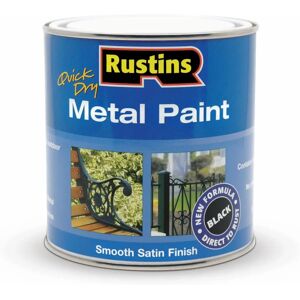 Rustins Rustins MPBK1000 Black Satin Metal Paint - Metal Paint - Rustins Rustins Rustins MPBK1000 Black Satin Metal Paint - Metal Paint - Rustins