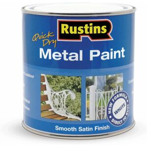 Rustins White Metal Paint - Quick Dry Satin Finish 1L Rustins White Metal Paint - Quick Dry Satin Finish 1L