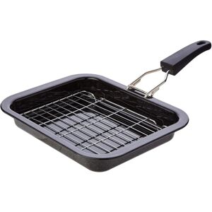 Vitreous Enamel Small Grill Pan and Rack - Black - 28x22cm Vitreous Enamel Small Grill Pan and Rack - Black - 28x22cm