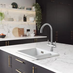 Rangemaster GEO Intense Brushed Chrome 4 in 1 Hot Water Kitchen Tap Rangemaster GEO Intense Brushed Chrome 4 in 1 Hot Water Kitchen Tap