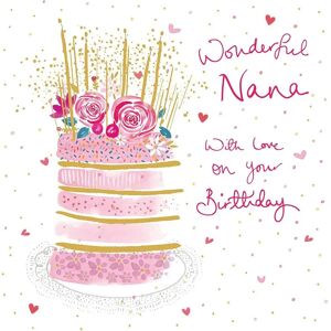 Woodmansterne Nana Pink Gold Foiled Birthday Card Woodmansterne Nana Pink Gold Foiled Birthday Card