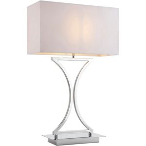 Endon Epalle Chrome White Fabric Table Lamp - Lighting Endon Epalle Chrome White Fabric Table Lamp - Lighting