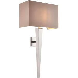 Endon Moreto Wall Light - Grey Silk Effect Shade - Indoor Endon Moreto Wall Light - Grey Silk Effect Shade - Indoor