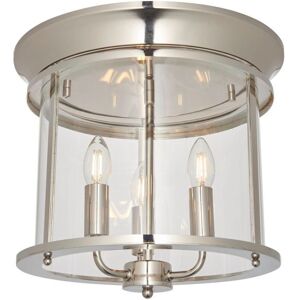 Endon Hampworth Round Ceiling 3 Candle Lantern Bright Nickel - Ceiling Lantern Endon Hampworth Round Ceiling 3 Candle Lantern Bright Nickel - Ceiling Lantern