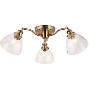 Netlighting Hansen Multi Arm Glass Semi Flush Ceiling Lamp - Antique Brass - Glass - Ceiling Light Netlighting Hansen Multi Arm Glass Semi Flush Ceiling Lamp - Antique Brass - Glass - Ceiling Light