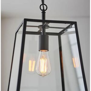 Netlighting Hurst Single Pendant Ceiling Lamp - Steel Glass Black Netlighting Hurst Single Pendant Ceiling Lamp - Steel Glass Black