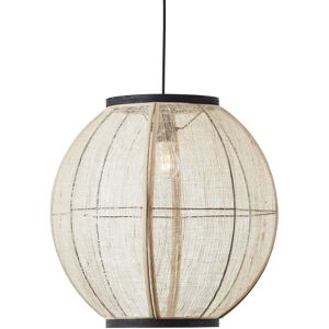 Endon Zaire Single Pendant Ceiling Lamp - Natural Linen, Matt Black - Pendant Light Endon Zaire Single Pendant Ceiling Lamp - Natural Linen, Matt Black - Pendant Light