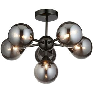 Endon Oscar 6 Light Multi Arm Glass Shade Semi Flush Ceiling Lamp - Ceiling Lamp Endon Oscar 6 Light Multi Arm Glass Shade Semi Flush Ceiling Lamp - Ceiling Lamp