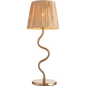 Luxia Tiverton Table Lamp - Brushed Brass - Natural Raffia - IP20 Luxia Tiverton Table Lamp - Brushed Brass - Natural Raffia - IP20
