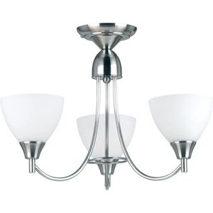 Endon Lighting Alton 3 Light Ceiling Pendant Satin Chrome - 3 Arm, Opal Glass Endon Lighting Alton 3 Light Ceiling Pendant Satin Chrome - 3 Arm, Opal Glass