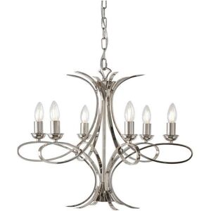 Interiors 1900 Lighting - 6 Light Multi Arm Ceiling Pendant Chandelier - Polished Nickel Interiors 1900 Lighting - 6 Light Multi Arm Ceiling Pendant Chandelier - Polished Nickel