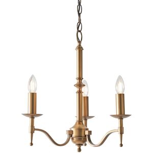 Interiors 1900 Lighting - 3 Light Multi Arm Ceiling Pendant Chandelier Antique Brass Interiors 1900 Lighting - 3 Light Multi Arm Ceiling Pendant Chandelier Antique Brass