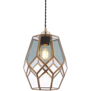 Netlighting Ripley Antique Brass Smoked Glass Pendant - Pendant Light Netlighting Ripley Antique Brass Smoked Glass Pendant - Pendant Light