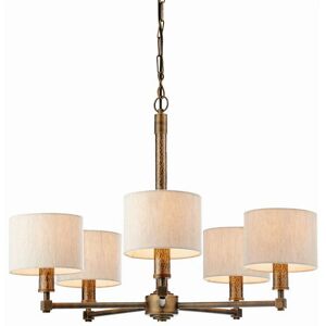 Endon Indara 5 Light Pendant - Adjustable Bronze & Linen Endon Indara 5 Light Pendant - Adjustable Bronze & Linen
