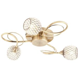 Endon Aherne 3 Light Semi flush Antique Brass - Ceiling Light Endon Aherne 3 Light Semi flush Antique Brass - Ceiling Light