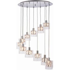 Endon Lighting Verina 12 Light Spiral Cluster Pendant - Chrome & Crystals Endon Lighting Verina 12 Light Spiral Cluster Pendant - Chrome & Crystals